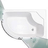 Душова кабіна 120x80x195 Vivia 120R JK асиметрична права глибокий піддон матове скло розсувні двері, фото 4