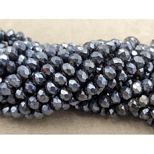 Намистини кришталеві рондель 8х6,5мм, гематитовий