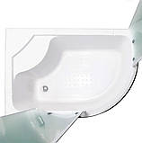 Душова кабіна 120x80x195 Vivia 120 L JK асиметрична ліва глибокий піддон матове скло розсувні двері, фото 4