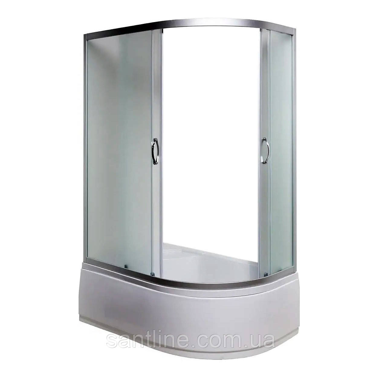 Душова кабіна 120x80x195 Vivia 120 L JK асиметрична ліва глибокий піддон матове скло розсувні двері, фото 1