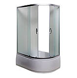 Душова кабіна 120x80x195 Vivia 120 L JK асиметрична ліва глибокий піддон матове скло розсувні двері, фото 3