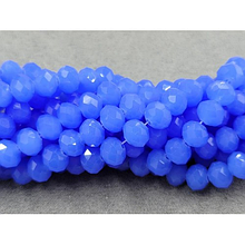 Намистини кришталеві рондель 8х6,5мм, темно-бузковий матово-прозорий