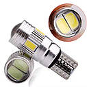 Комплект світлодіодних ламп NAPO LED T10-5630-6smd-Lens W5W T10 колір світіння білий 4 шт, фото 3