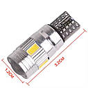 Комплект світлодіодних ламп NAPO LED T10-5630-6smd-Lens W5W T10 колір світіння білий 4 шт, фото 5