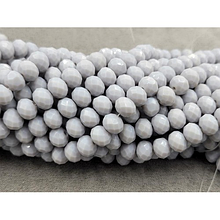 Намистини кришталеві рондель 8х6,5мм, світло-сірий матовий