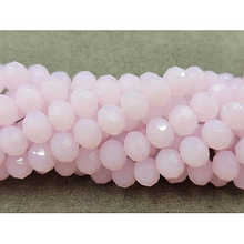 Намистини кришталеві рондель 8х6,5мм, рожевий матовий