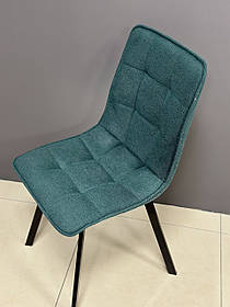 Стілець м'який Intarsio Eari Tex чорний каркас / смарагдова тканина