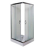 Душова кабіна 90x90x190 см VIVIA 25 JK New квадратна на низькому піддоні матове скло, фото 2