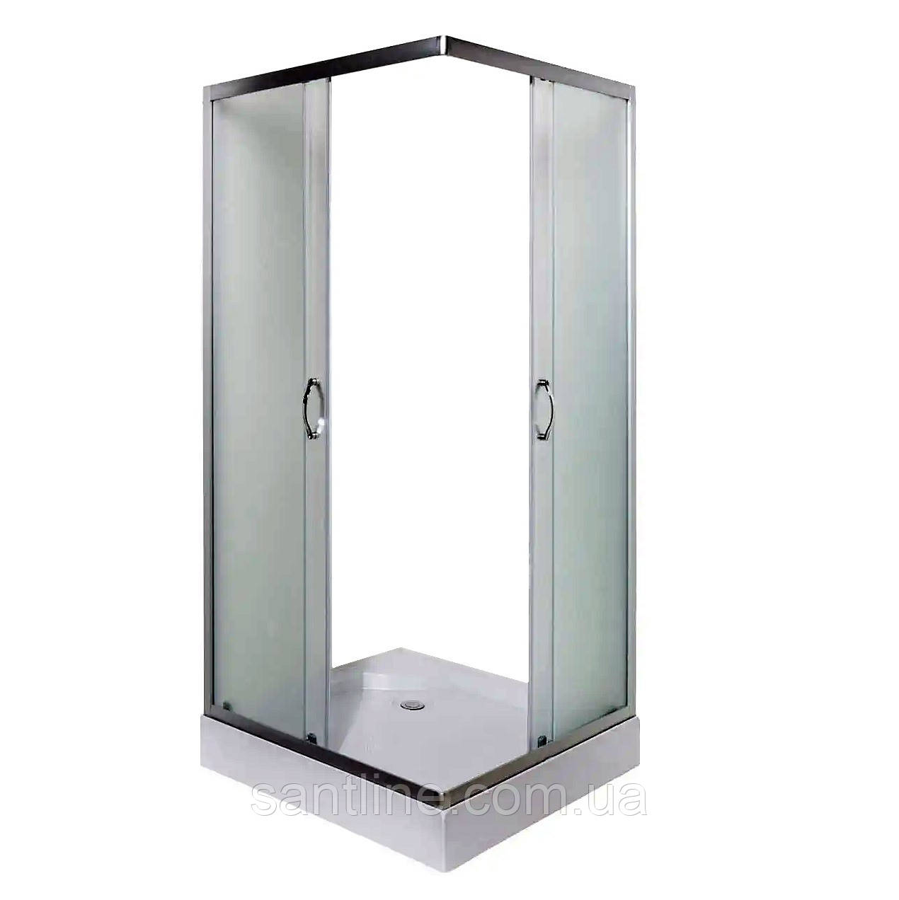 Душова кабіна 90x90x190 см VIVIA 25 JK New квадратна на низькому піддоні матове скло, фото 1