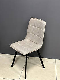 Стілець м'який для дому Intarsio Eari Tex чорний каркас / беж тканина