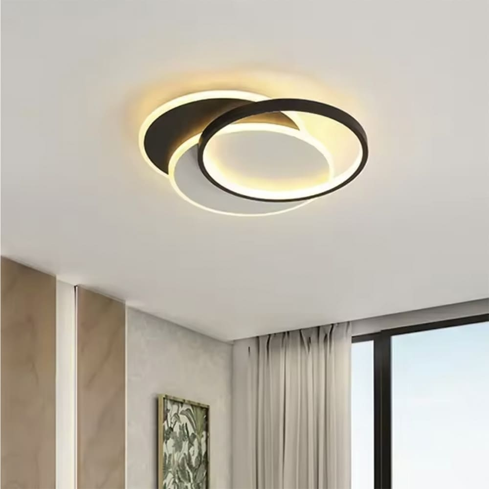 Стильна LED люстра до 18 м² з пультом та додатком чорно-білий корпус 60W (LED 7871002), фото 1