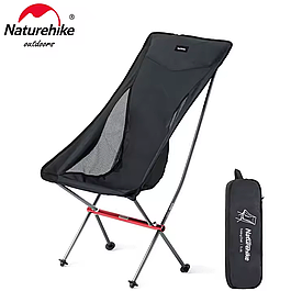 Стілець для кемпінгу Naturehike L04 до 150 кг чорний, розкладний стілець кемпінговий, стілець туристичний