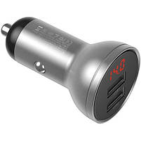 Автомобільний зарядний пристрій Baseus Digital Display Dual USB 4.8A Car Charger 24W, Silver, фото 5