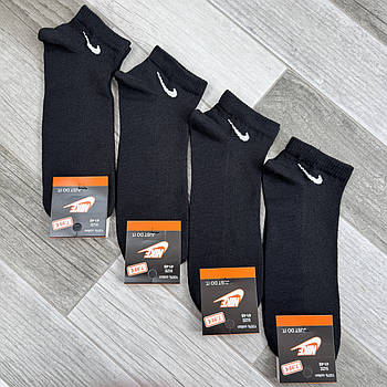 Шкарпетки чоловічі бавовна сітка короткі Nike, Туреччина, розмір 41-45, чорні, 11702