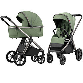Коляска універсальна 2 в 1 Omega Perfect Green з люлькою та прогулянковим блоком (до 22 кг) CARRELLO Зелений
