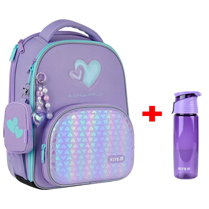 Рюкзак шкільний каркасний Kite Education Awesome K25-556M-1 + пляшка в подарунок