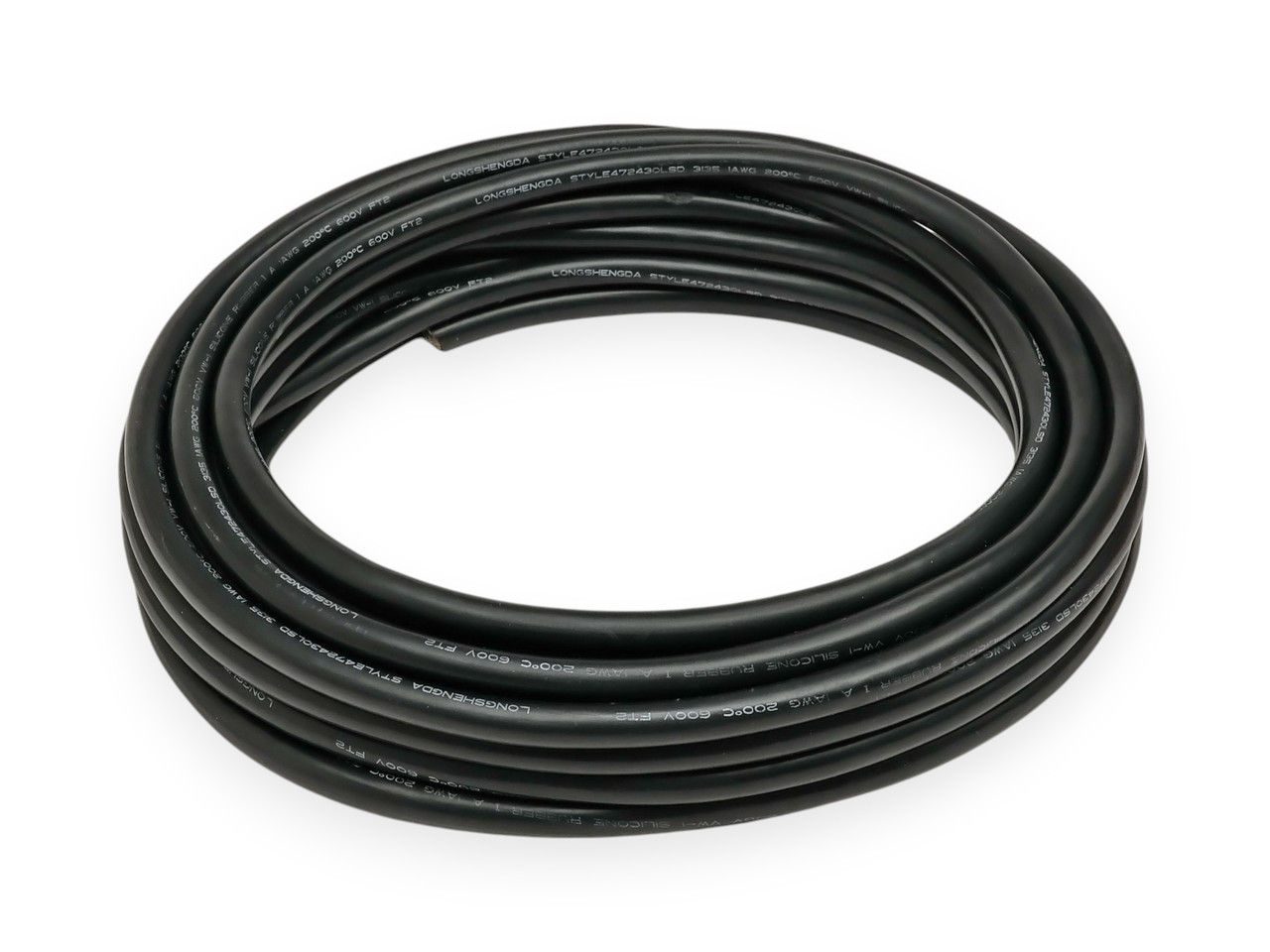 Силіконові дроти 1AWG, 50мм2, 10000 жил, Чорний силіконовий кабель AWG1 мідно-луджений, до 250А.