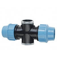 T-подібне з'єднання з двосторонньою різьбою ПНД 32x3/4"x32