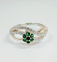 Срібна каблучка з золотими накладками