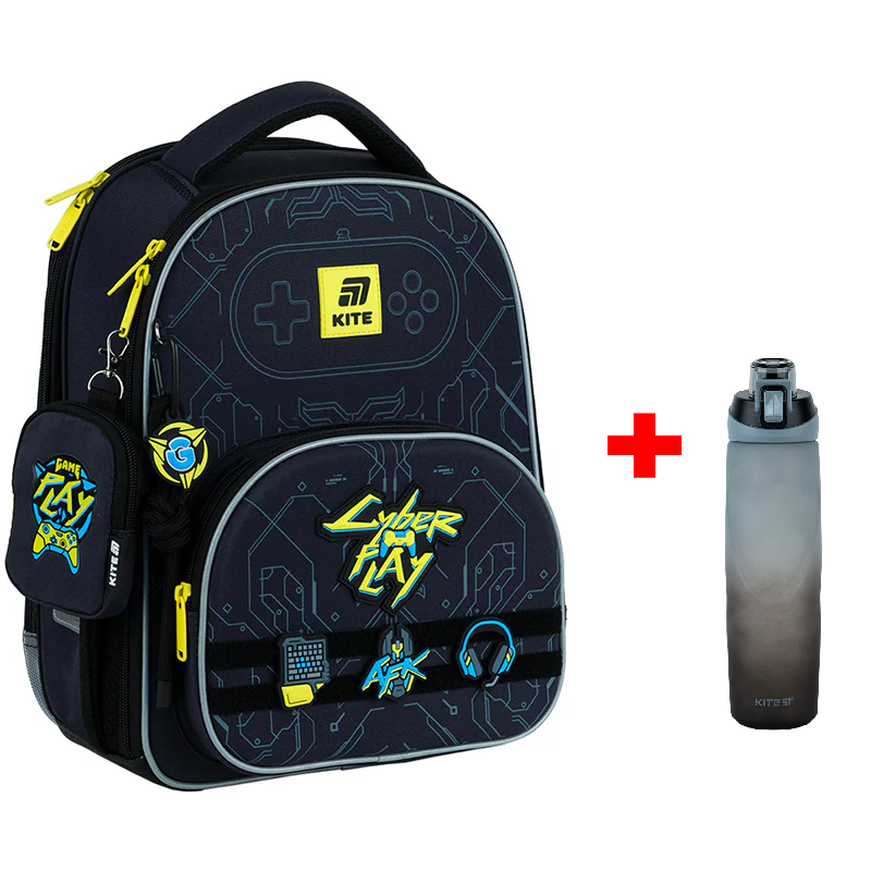 Рюкзак шкільний каркасний Kite Education Awesome K25-556M-1 + пляшка в подарунок