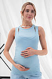 Облягаюча майка для вагітних та годуючих з секретом годування блакитна S, фото 2
