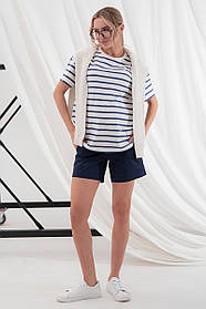 Темно-сині шорти для вагітних зі стрейчевої бавовни M