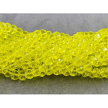 Намистини кришталеві рондель 8х6,5мм, жовтий прозорий