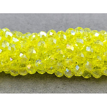 Намистини кришталеві рондель 8х6,5мм, жовтий прозорий з переливом