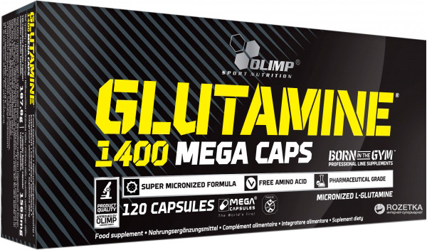 OLIMP L-Glutamine 1400 Mega Caps 120 caps - фото 1 - id-p461191099