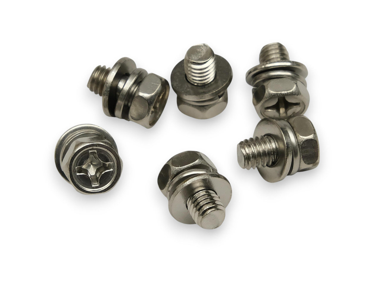 Болт шайба М6 х 10мм, нержавіюча сталь. Болти із шайбою для акумулятора, клеми АКБ. Гвинт М6