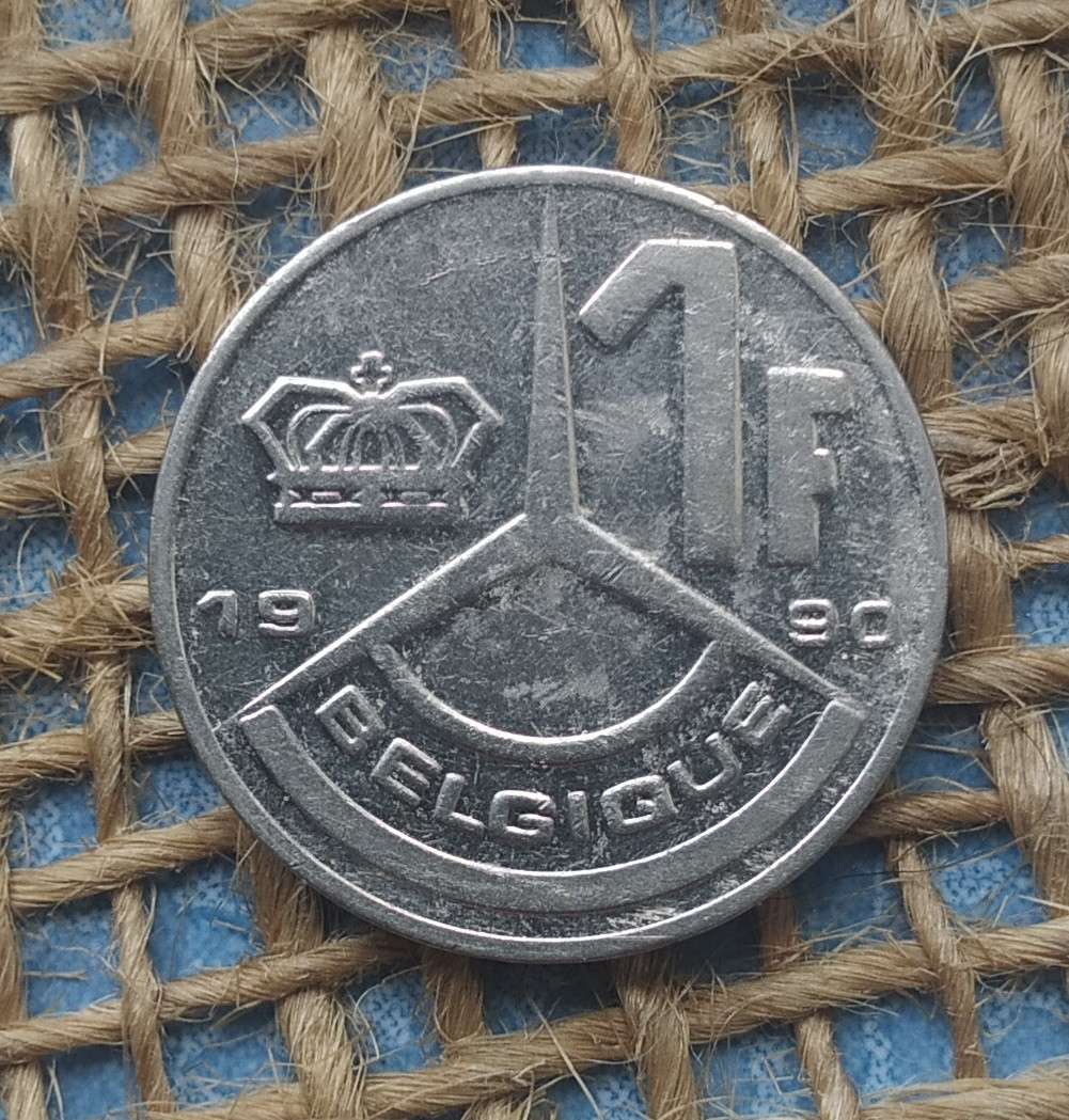 1 франк 1990 року. Бельгiя
