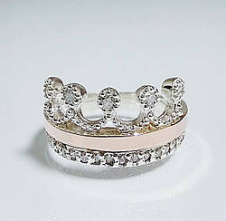 Срібна каблучка з золотими накладками