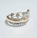 Срібна каблучка з золотими накладками, фото 2