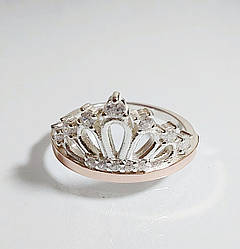 Срібна каблучка з золотими накладками