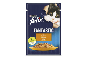 Корм консервований для котів Fantastic Felix purina c куркою в желе, 85г, фото 1