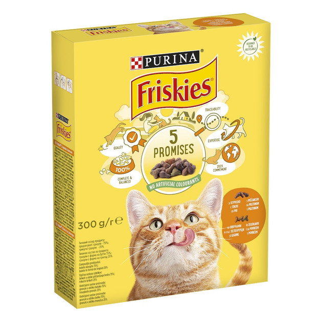 Сухий корм для котів Purina Friskies з куркою та овочами, 300г, фото 1