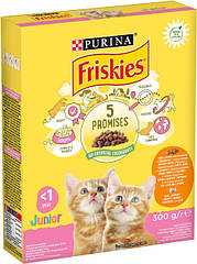 Сухий корм для кошенят Junior Purina Friskies з куркою індичкою молоком та овочами, 300г
