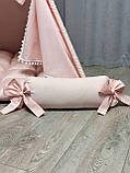 Вігвам Ніжно рожевий 2 БОНБОН з Кошиком Повний комплект, вігвам дитячий, вігвам для дівчинки, вігвам для дітей, дитяча палатка, фото 10