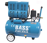 Компресор безмасляний шумоізольований Bass Polska 4424, 24 л, тихий компресор, компресор для чистого повітря, фото 2