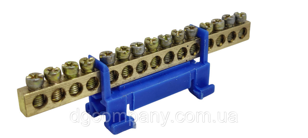 Шина нульова 15 отворів на Din-рейку, фото 1