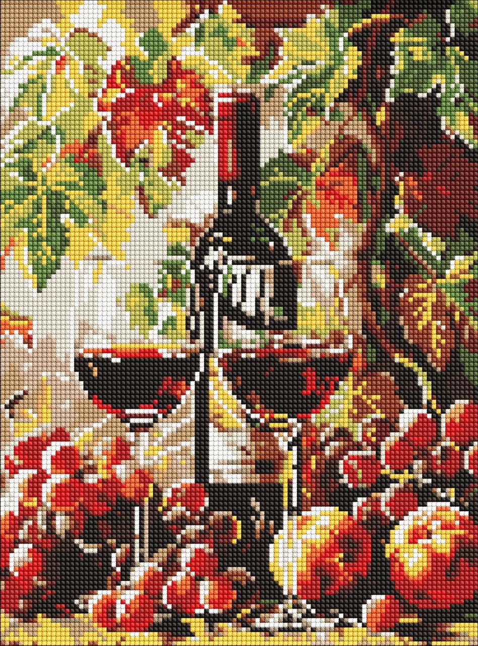 Алмазна мозаїка 30х40 см Осіннє вино Ідейка АМО8114, фото 1