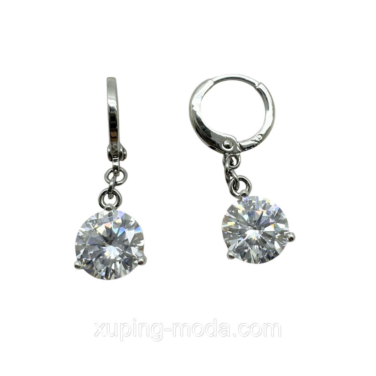 Сережки ксюпінг. 25х9 мм. Родій, фото 1