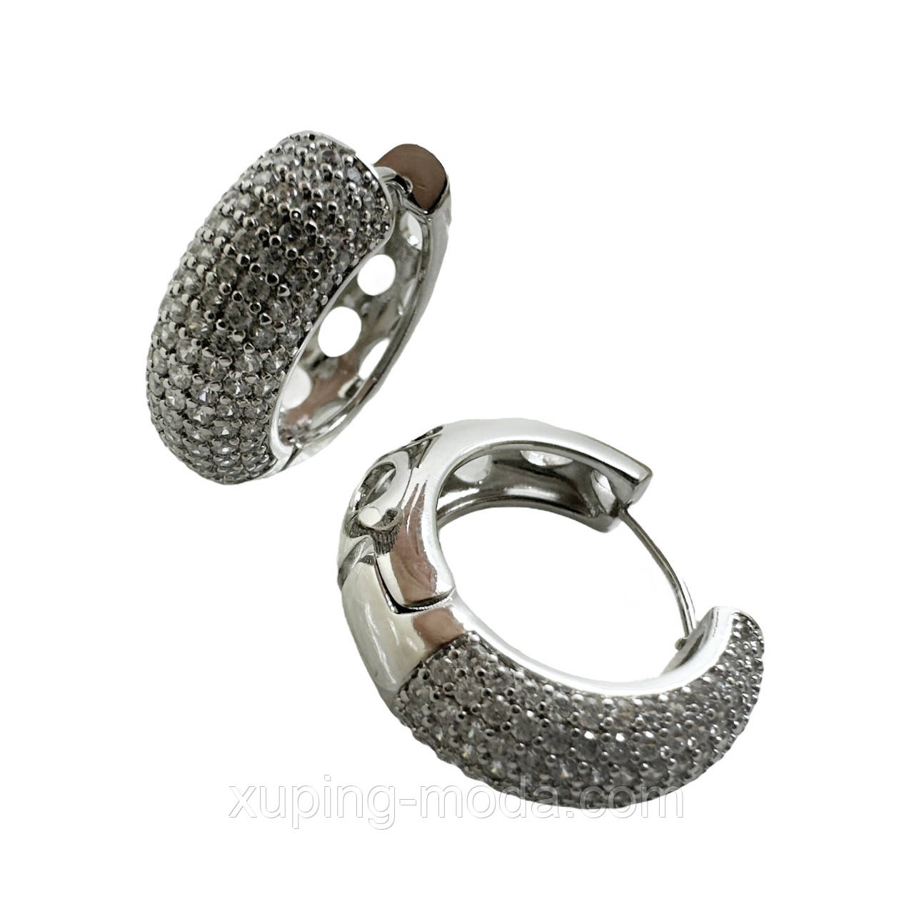 Сережки ксюпінг. 20х6 мм. Родій, фото 1