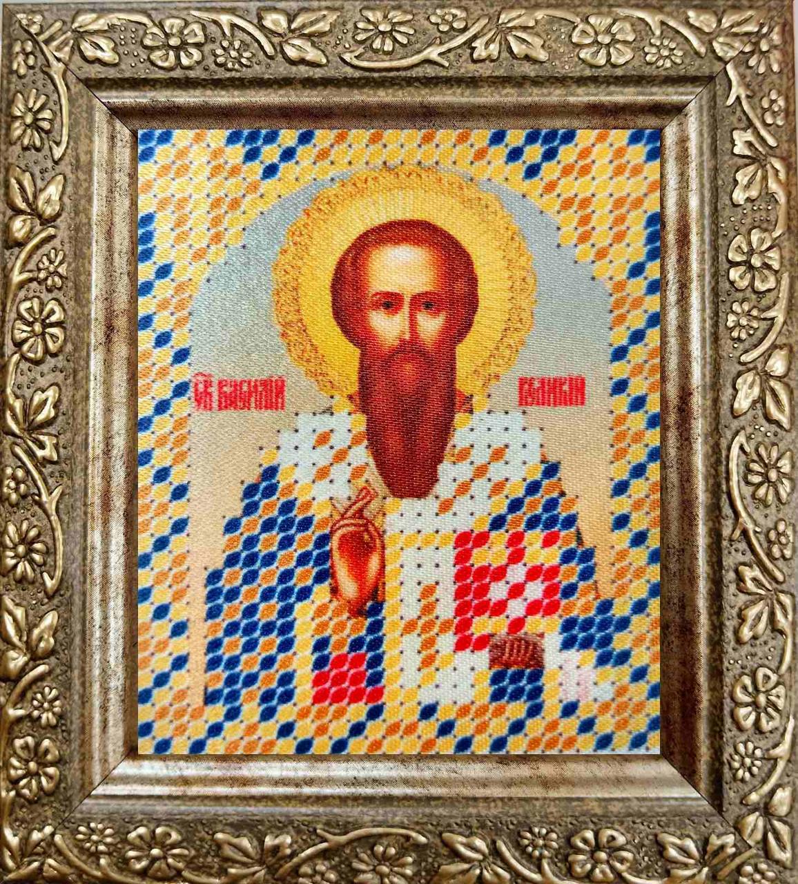 Набір для вишивання бісером ArtWork ікона Св. Василь НВТ 7042 6х7см з рамкою в комплекті, фото 1