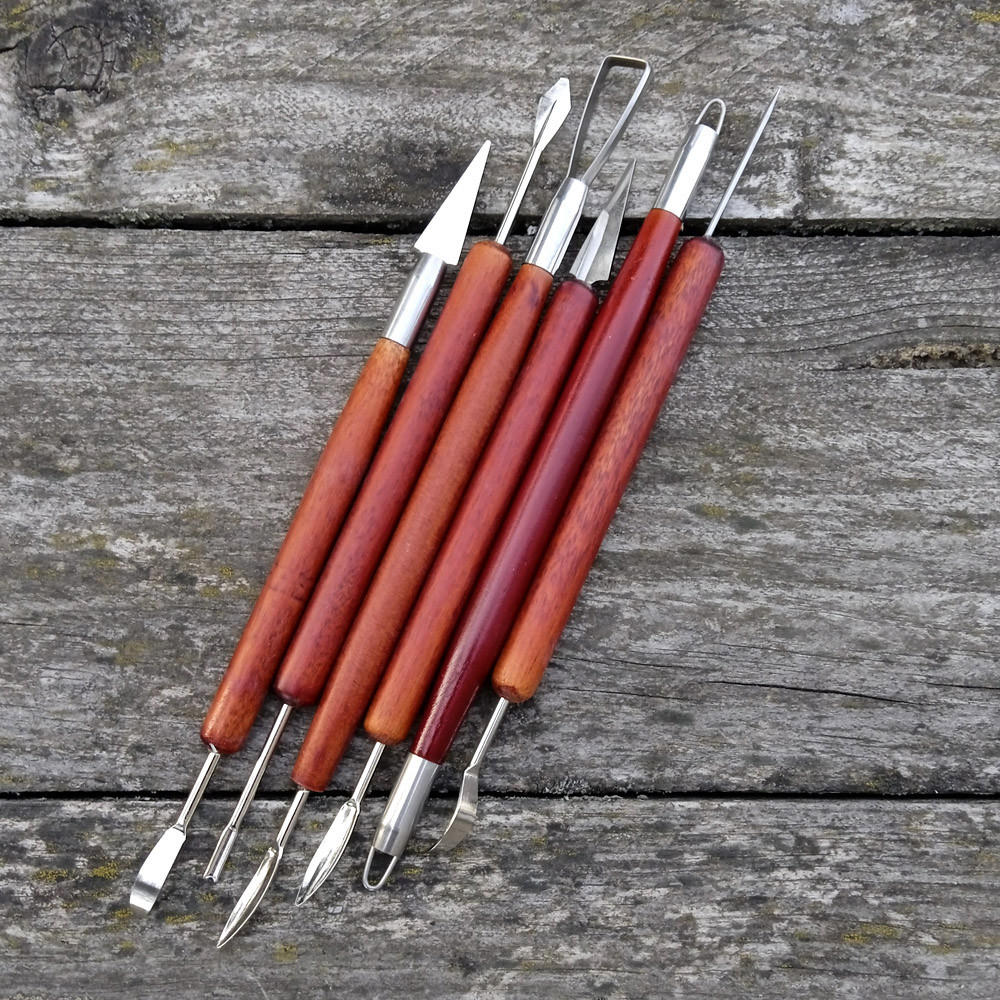 Набір інструментів для ліплення та гончарства 6 предметів, набір стеків для глини та пластиліну, фото 1