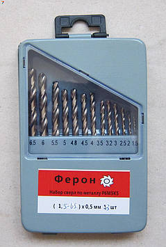 Набір Свердел Р6М5К5 ( 1,5 - 6,5 ) 13 шт