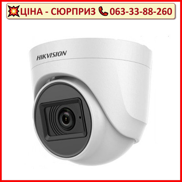 Turbo HD видеокамера Hikvision DS-2CE76H0T-ITPFS 5МП (3.6мм) з мікрофоном