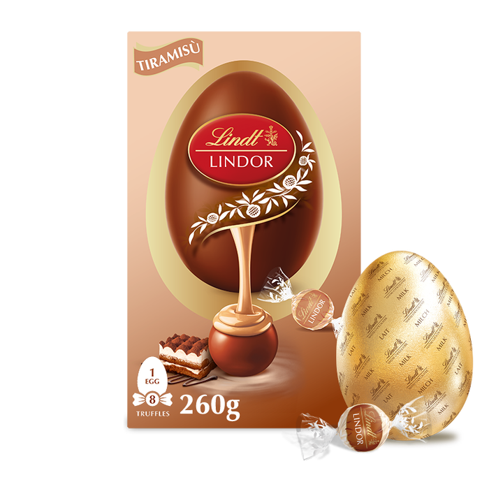 Шоколадне яйце Lindt з трюфелями тірамісу 260г