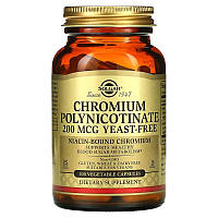 Хром Піколінат, 200 мкг, Chromium Polynicotinate, Solgar, 100 вегетаріанських капсул