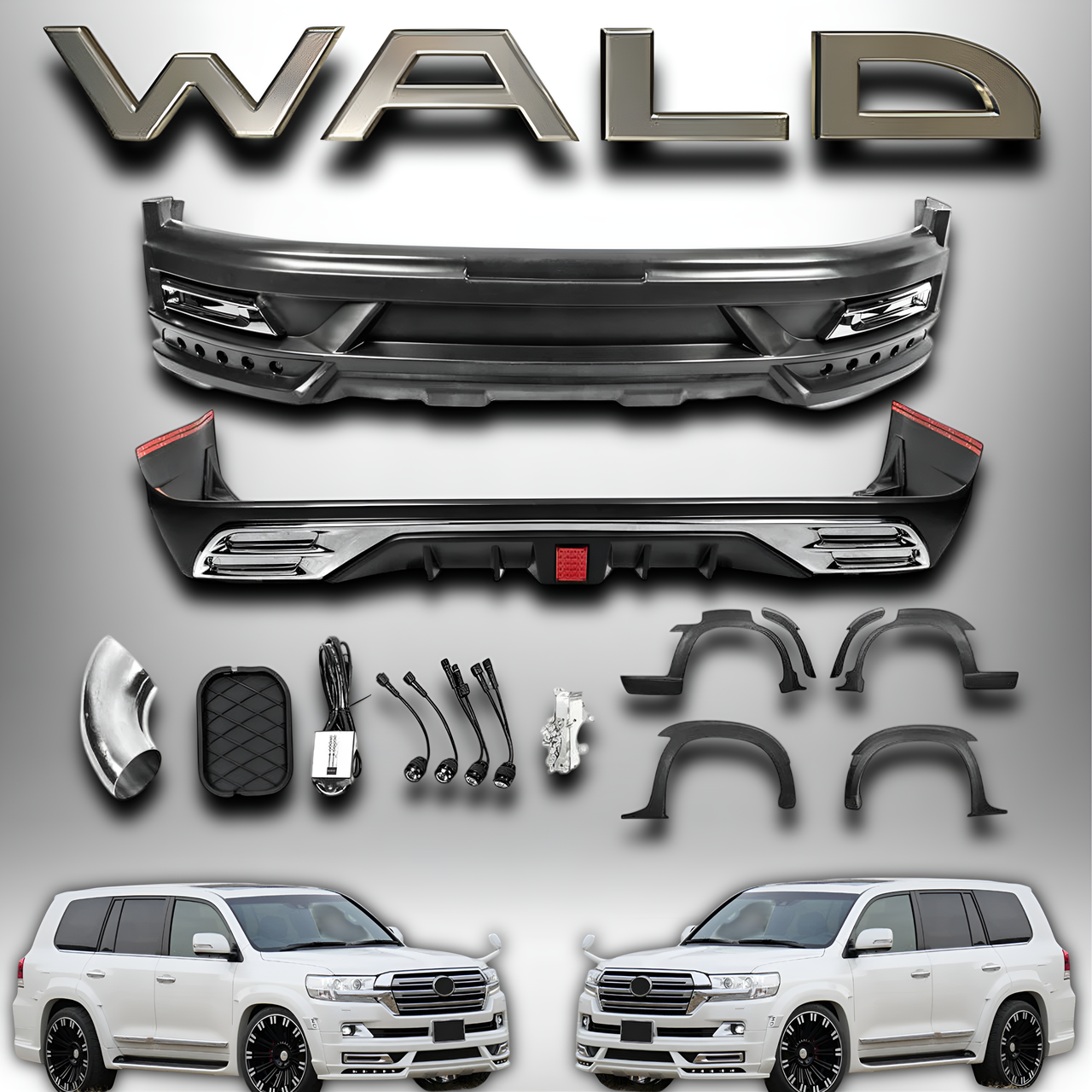 Комплект рестайлінгу Wald для Toyota Land Cruiser 200. Автомобільний обвіс тюнінг для Тойота Ленд Крузер 200.